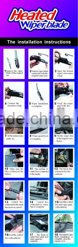 tinsin 12V aotomobiles car boneless intelligent heated wiper blade windshield windscreen wiper blades factory