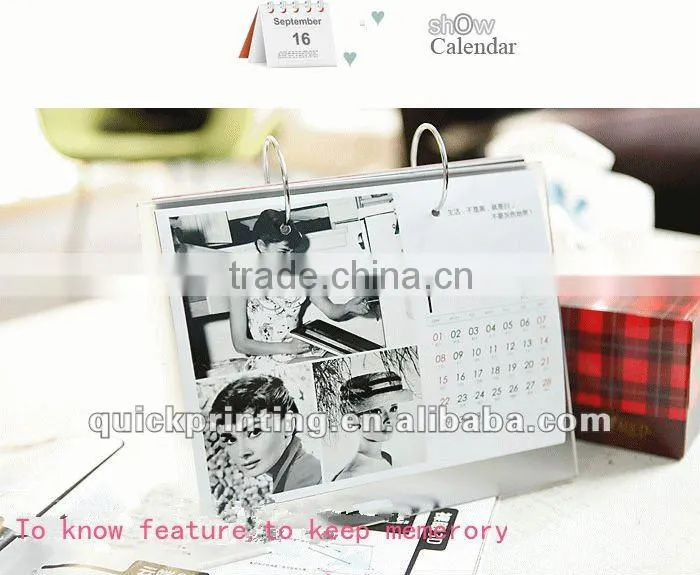 Acrylic desk calendar