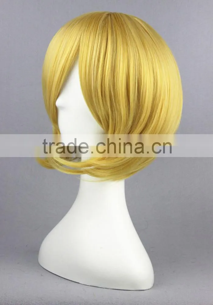 High Quality 35cm Short Straight Black Butler Cosplay Hair Wigs Belphegor Blonde wigs Synthetic Anime Cosplay Wig Party Wig