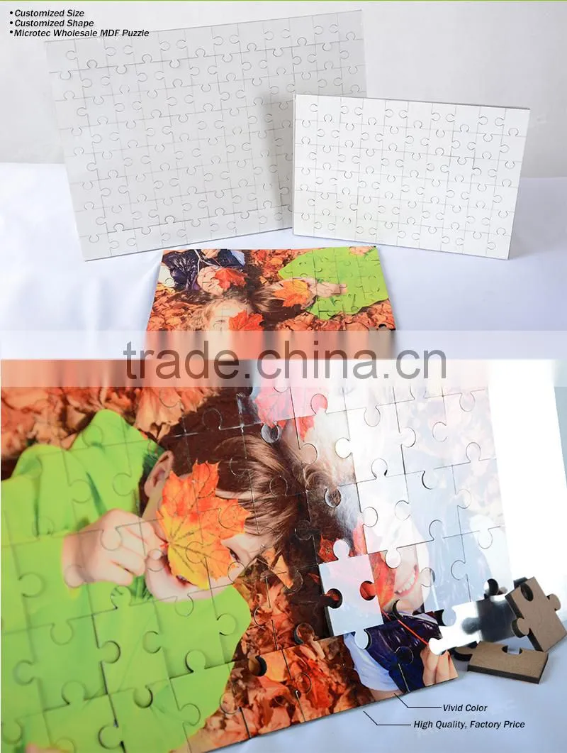 Many Designs Wooden Hard MDF Board Puzzle With Clock Puzzle Sublimated MDF Puzzle