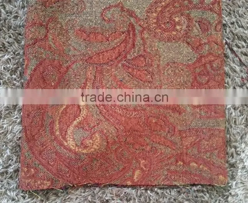 Red Jacquard sofa fabric recycled polyester fabric
