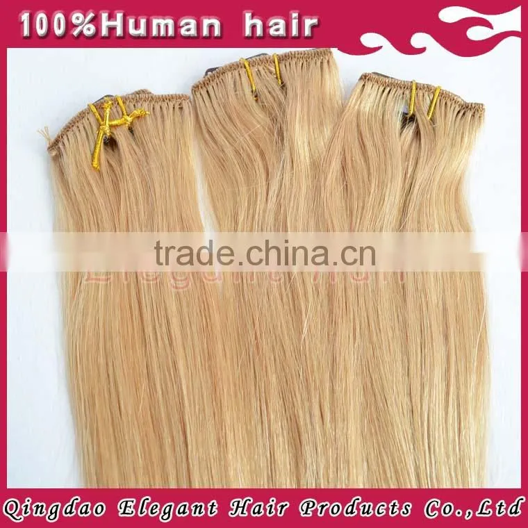 2015 Wholesale brazilian top grade 7A high quality straight clip in hair extensions