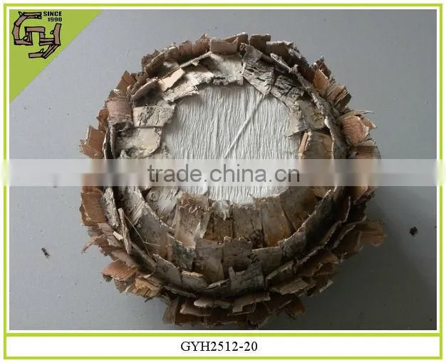 natural material flower pot decorative birch bark planter