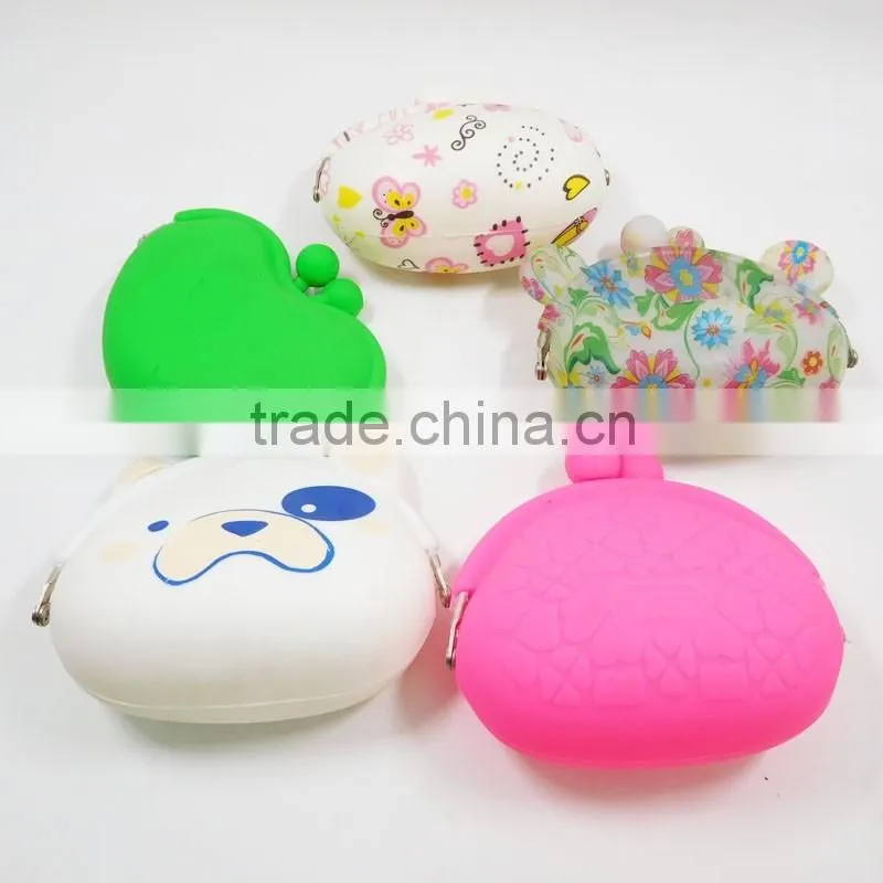Top Selling Cartoon Style White Wallet Cute Silicone Dog Coin Purse