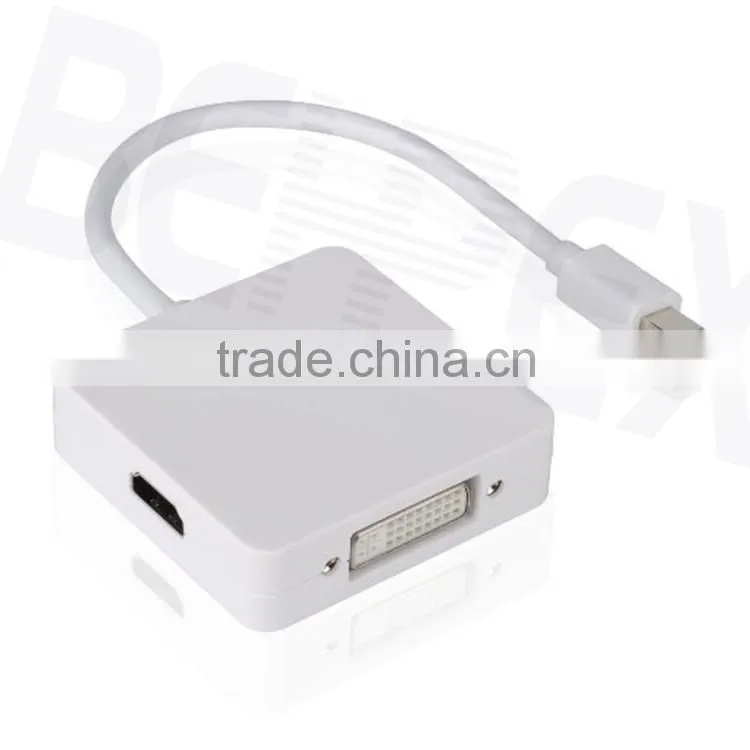3 in 1 Mini Displayport DP to VGA DVI MDI Adpater Cable for Macbook