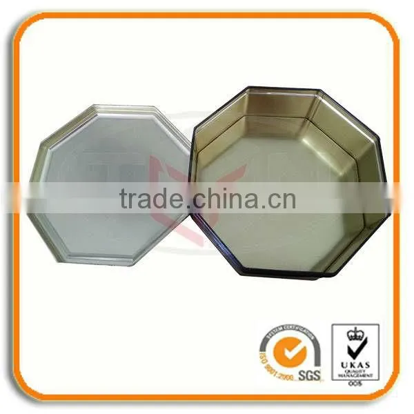 Colored Octagonal Metal Tin Box