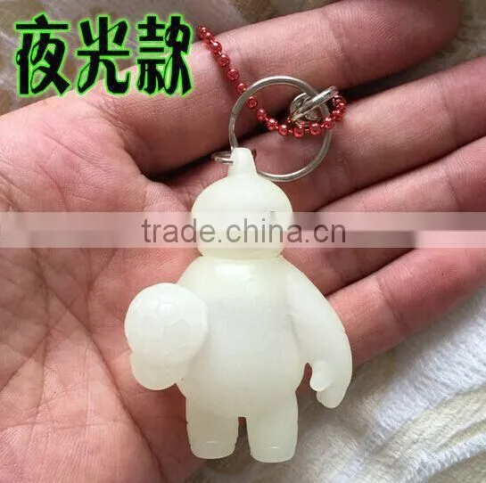 Glow in the dark Baymax characeter mascot football baymax keychain