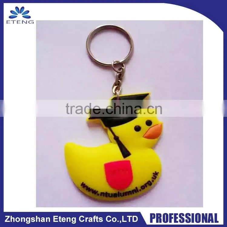 Promotion gifts away custom design soft rubber keychain for anniversary