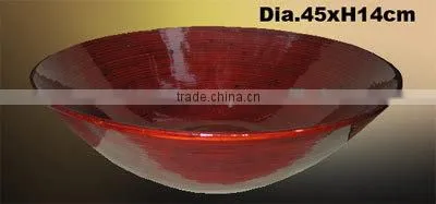 round spun bamboo bowl