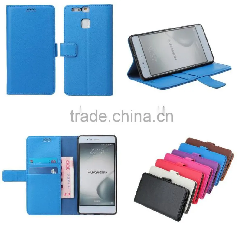 Original MMT Litchi Grain wallet leather flip case forHuawei P9 photo frame holder leather PU case with card slot for Huawei P9
