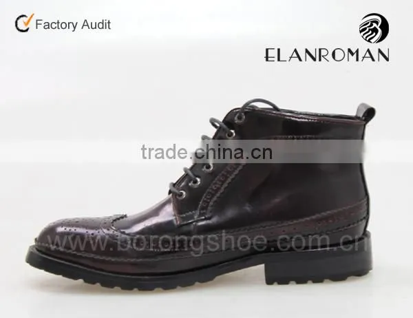 Wholesale fashion men's leather buckle ankle boots shoes