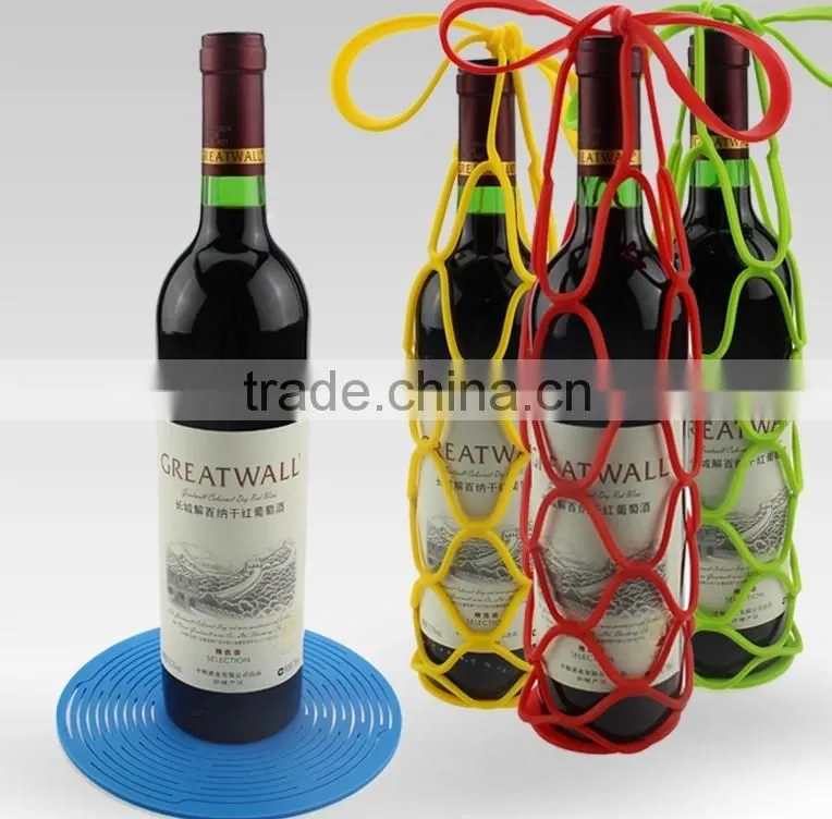 Custom FDA silicone wine mesh bag for bottle