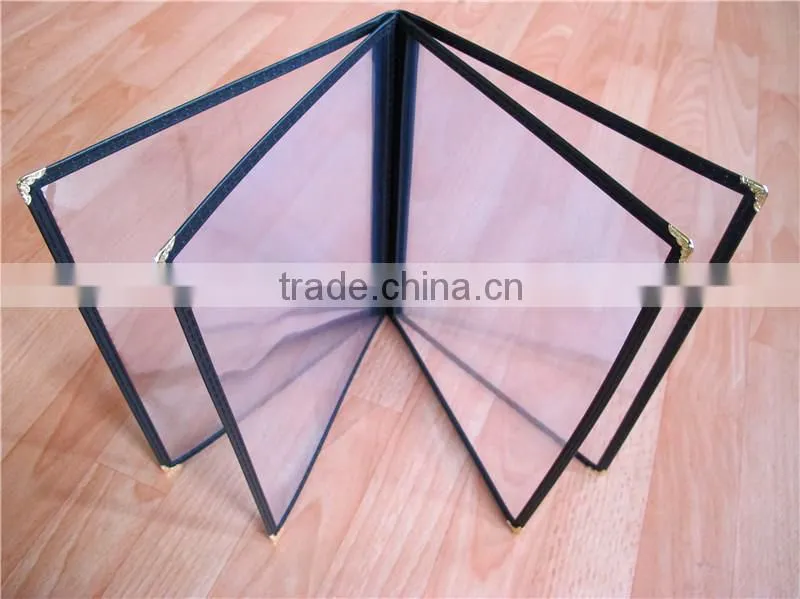 Elegant PVC Transparent Plastic Menu Covers
