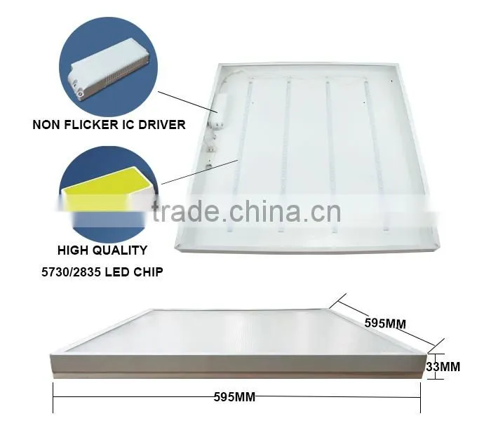 2015 made in China LED Recessed led panel light 36W 595x595mm