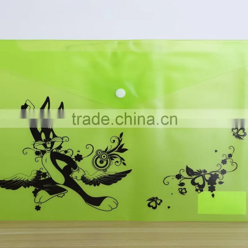 My clear bag A4 PP material button type folder
