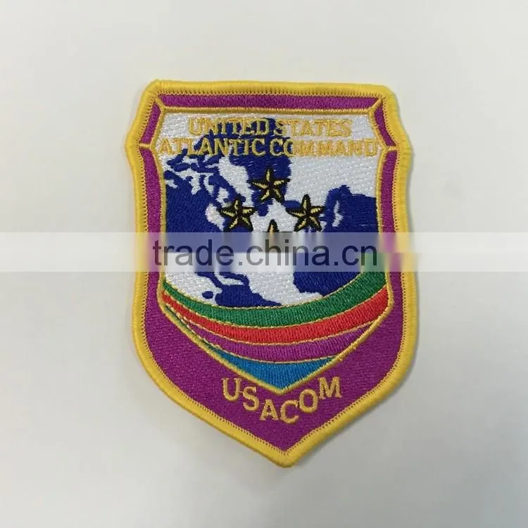 Latest design custom 100% polyester good quality embroidery army badge for uniform