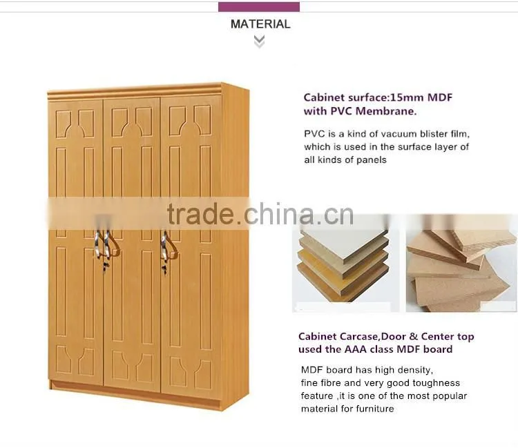 China modern cheap 2 3 4 door mdf wardrobe almirah cabinet wood clothes closet in bedroom