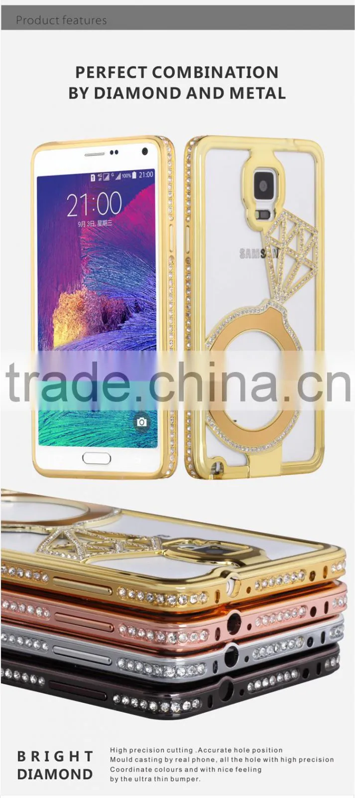 Metal Bumper Diamond Phone Case For iPhone/Samsung