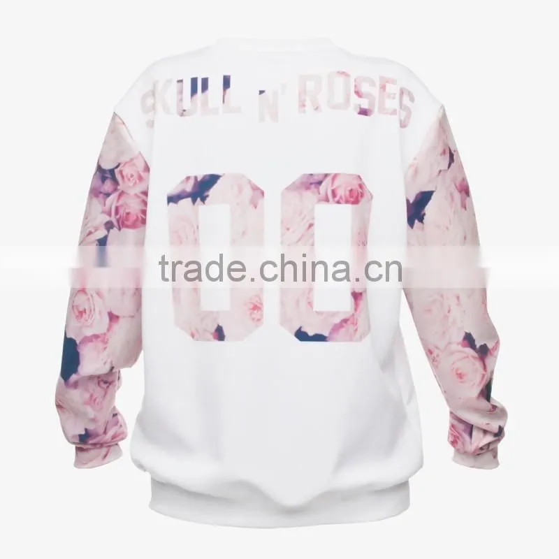 custom blank sweatshi skull roses 3d digital print fullprint crewneck sweatshirt spring autumn unisex custom oversized pullover