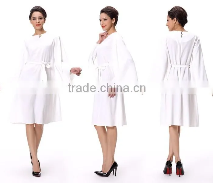 Latest Wholesale 100% Polyester White Cape Dresses for Women Elegant