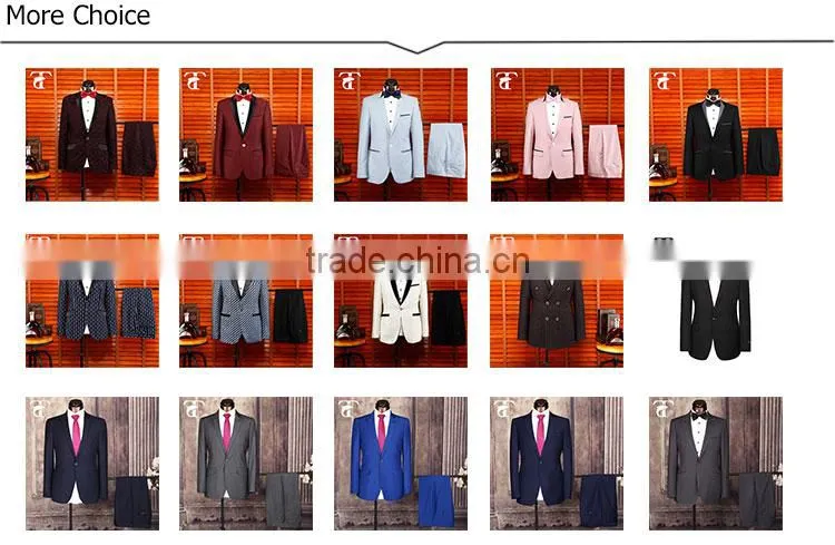 2016 High Quality turkish direct manufacturer mens formal party wear Slim Fit stripe check 3 piece Wool blue man wedding suit
