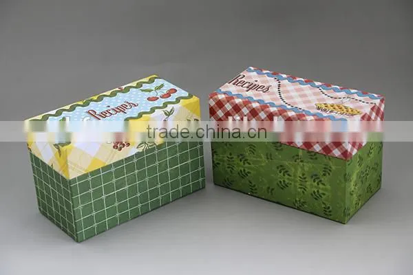 custom cardboard recipe box with recipe cards storage box