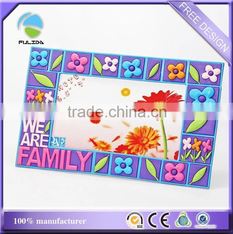 custom girls flowers decoration rubber desk photo frame