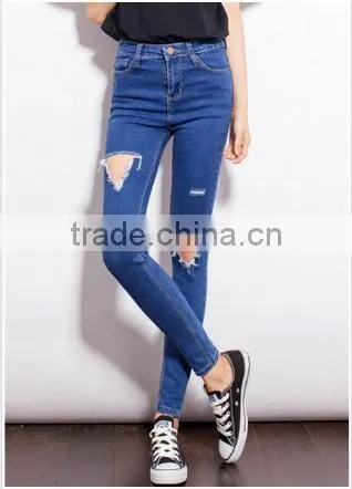 Fashion Casual Women Brand Vintage High Waist Skinny Denim Jeans Slim Ripped Pencil Jeans Hole Pants Female Sexy Girls Trousers