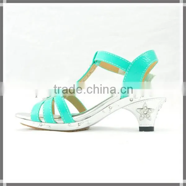 2014 new model china wholesale kids high heel sandals for girls