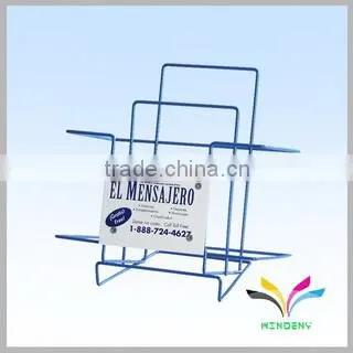 New design 2 pockets floor stand abloid newspaper display racks