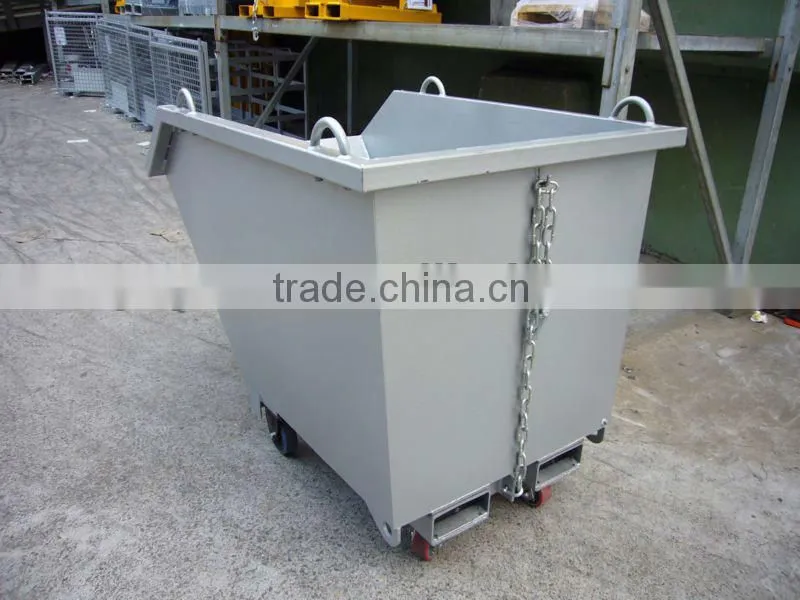 Type CSD stainless steel forklift tipping skip