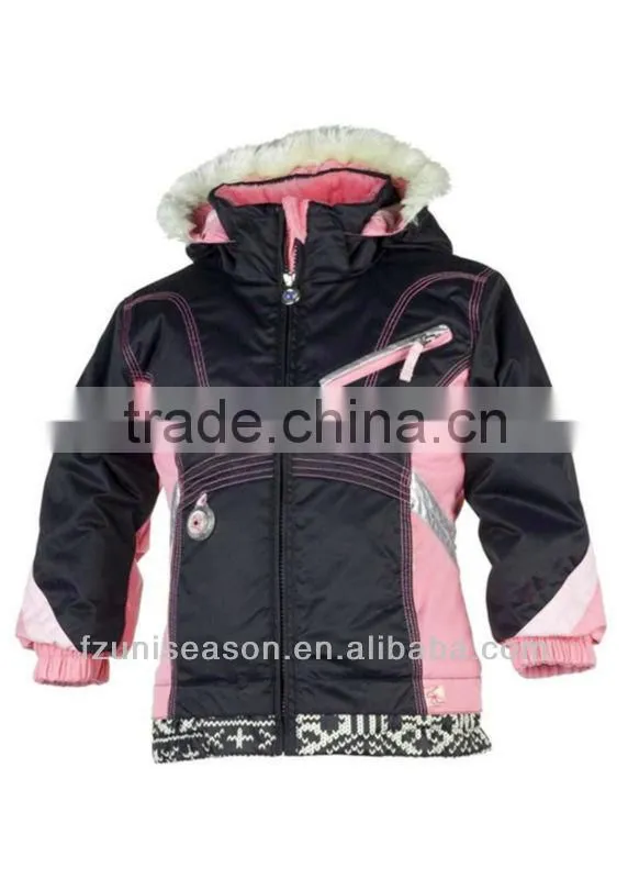 Kids Ski Clothing Jacket in Black