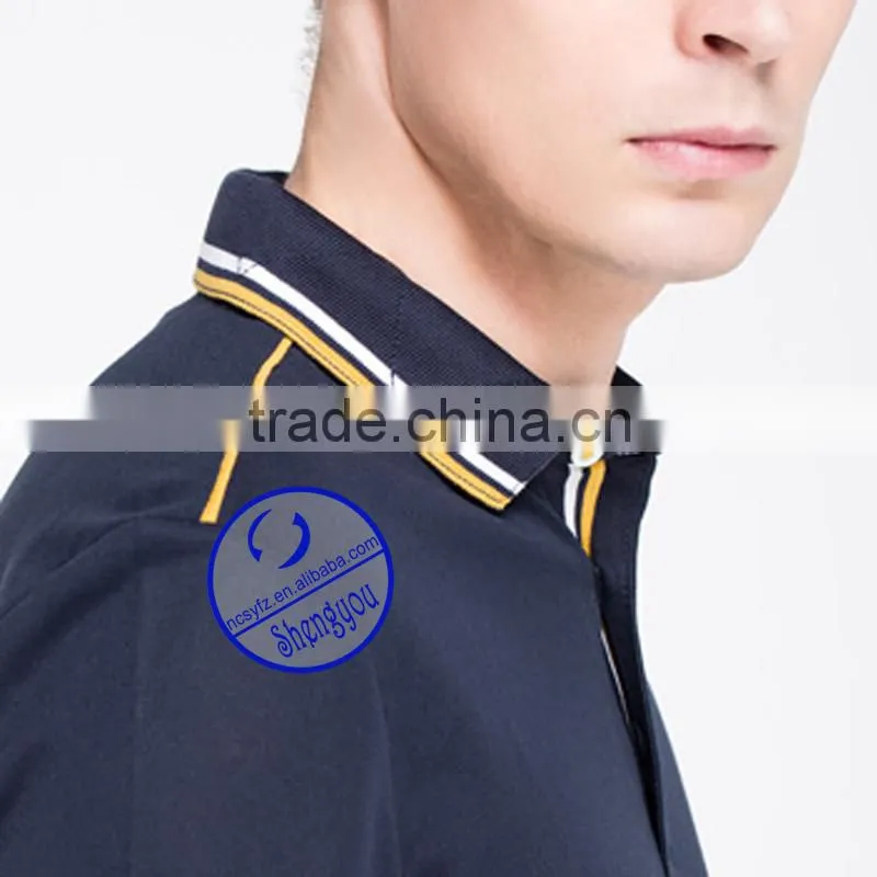 custom polo shirts with yellow ansd white collar and cuff
