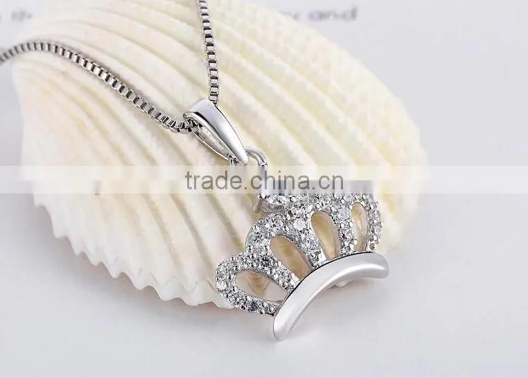 925 Sterling Silver Cubic Zirconia Drop Pendant,silver pendant crown
