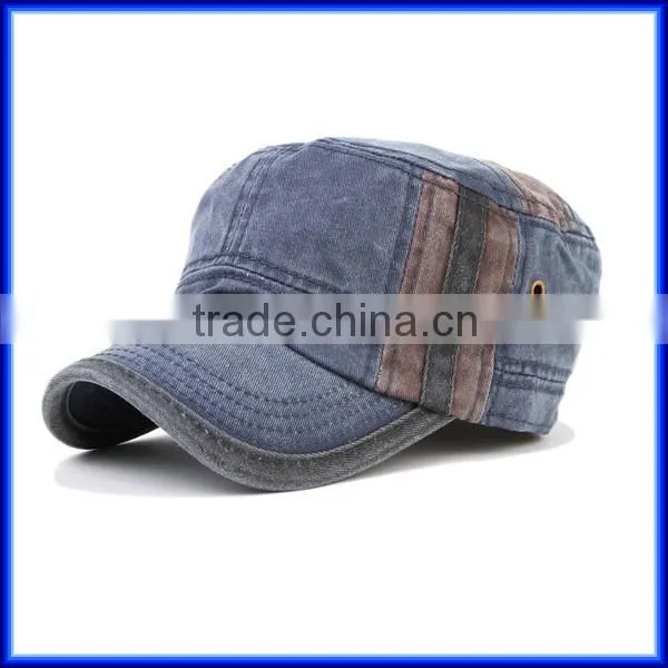 Black washed jean cotton women military cap wholesale