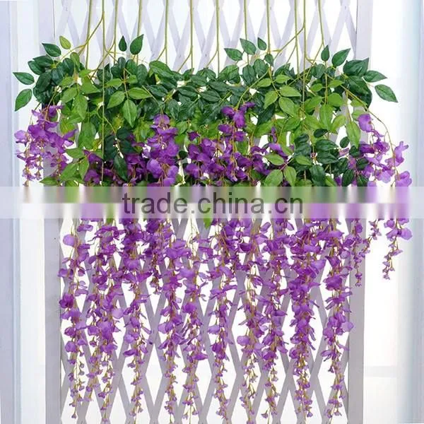 Artificial wisteria silk flower wall decoration