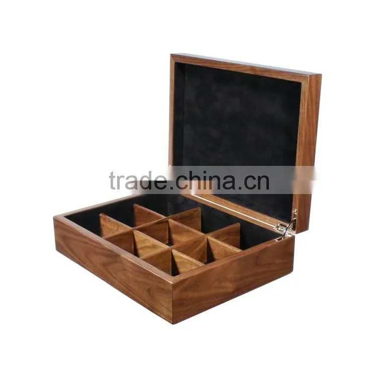 BSCI certificated wooden tea box with glass top