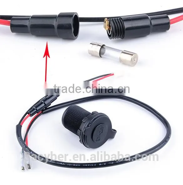 Motorcycle Car Cigarette Lighter Socket Power Outlet Jack Automotive12-24 Volt