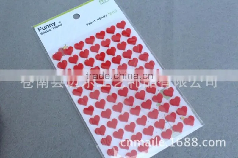 2016 Korea Funny felt sticker,loving heart felt sticker for promotional gift
