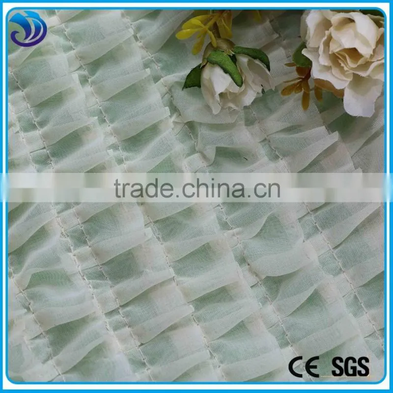 100% polyester chiffion quilted embroidery fabric for wedding