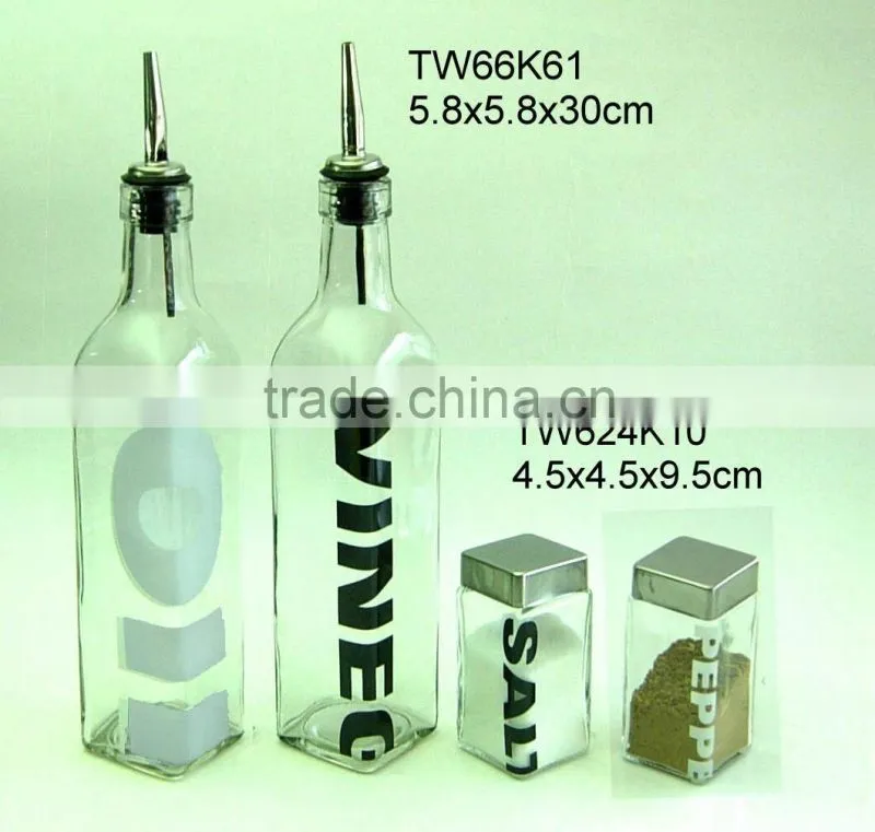 Glassware for oil & vinegar