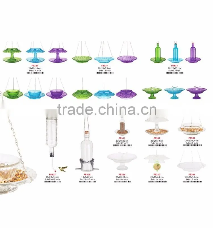 Hanging teacup ceramic bird feeder