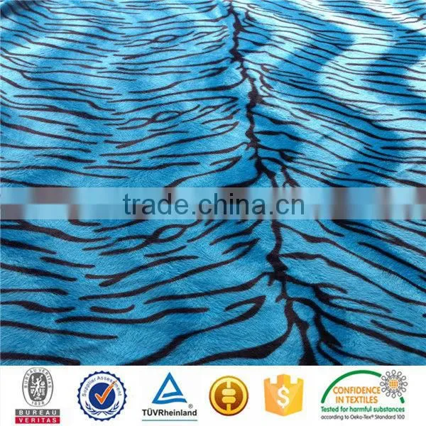 Animal print cheetah design S wave brush upholstery velboa fabric