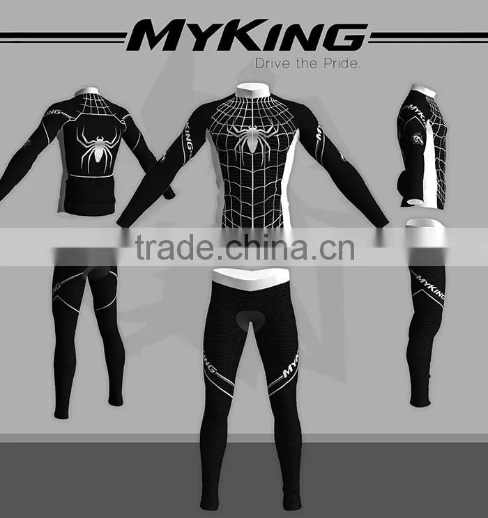 Spider-Man Long Sleeve Black Cycling Jersey Rading Sport Suit