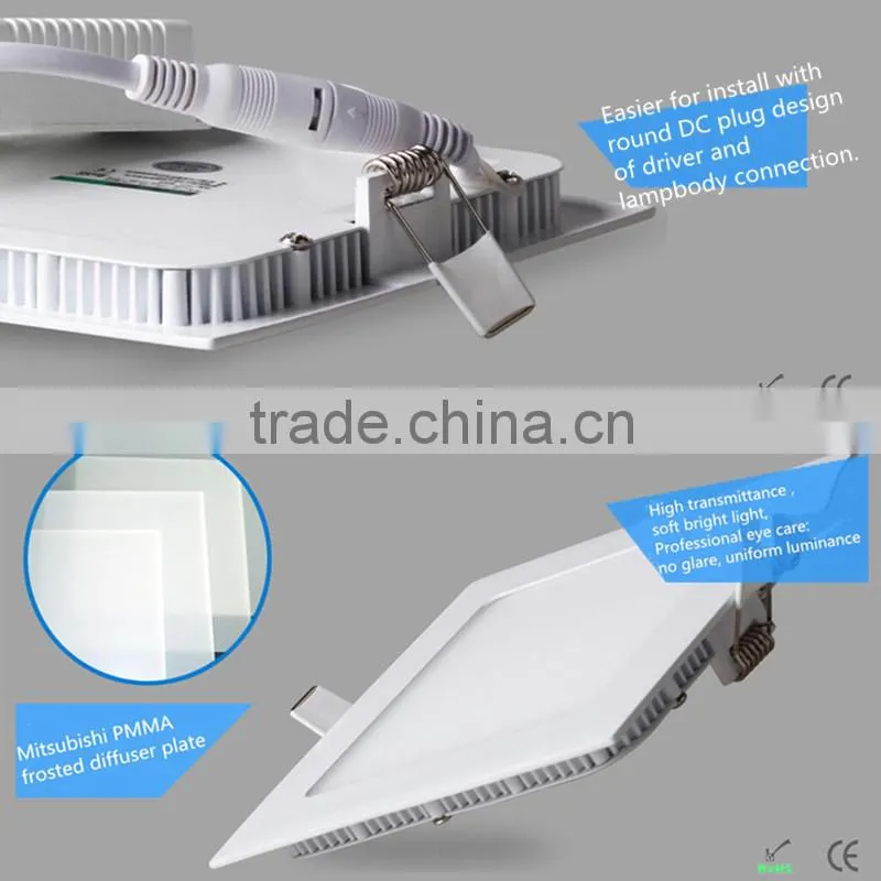SMD 2835 high quality 85-265V slim led panel light 3w 6w 9w 12w 15w 18w 24w