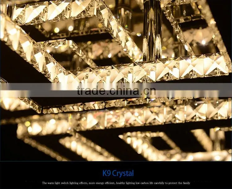 2015 New Arrival 240V Stainless Steel LED Ceiling Light K9 Crystal Ceiling Light