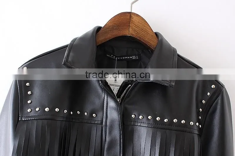 cheap china wholesale clothing tassel back jacket