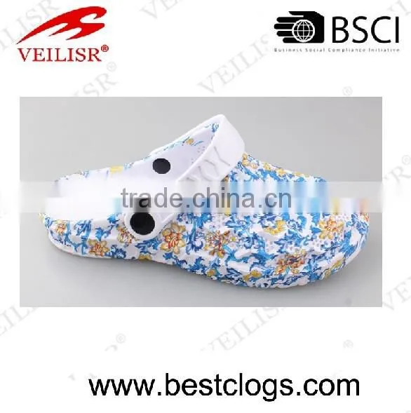 2016 JinJiang Factory New Design Water Transfer Printing EVA Clogs Women EVA Garden Shoes