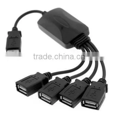 True High-Speed USB 2.0 4-Port Hub Splitter Cable Adapter for Laptop PC(A-225)