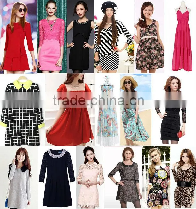 2014 chinese factory garment long sleeve loose women dress